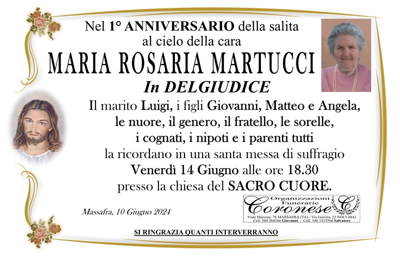 Anniversario di Maria Rosaria  Martucci