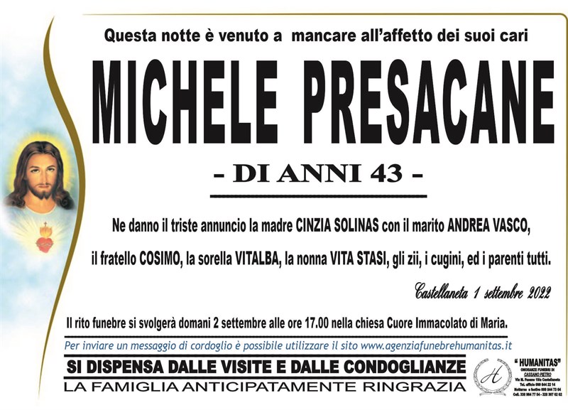 Anniversario di Michele Presacane