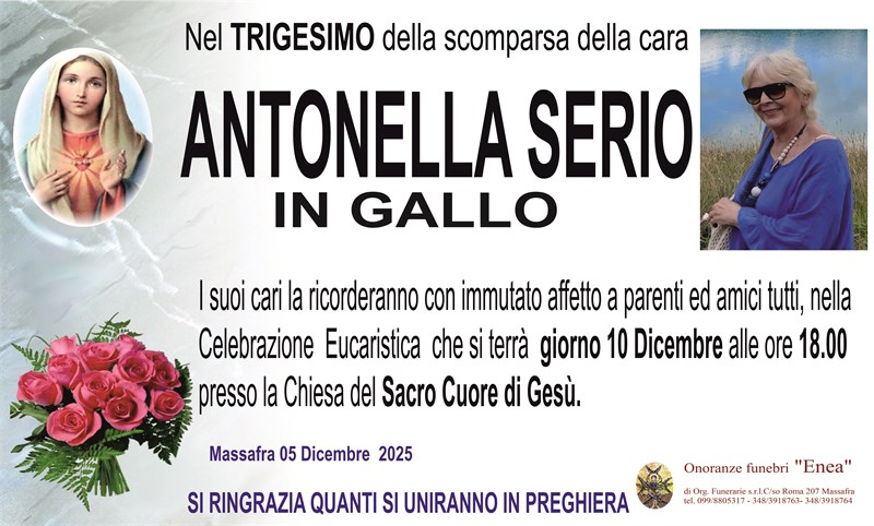 Trigesimo di ANTONELLA SERIO