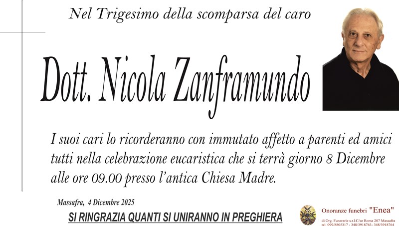 Trigesimo di NICOLA ZANFRAMUNDO
