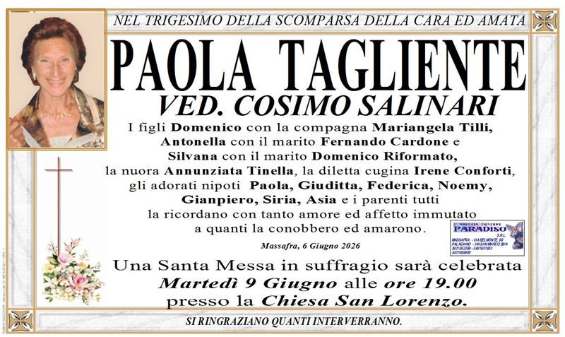 Trigesimo di PAOLA TAGLIENTE