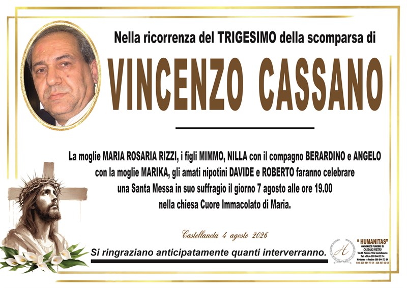 Trigesimo di Vincenzo Cassano