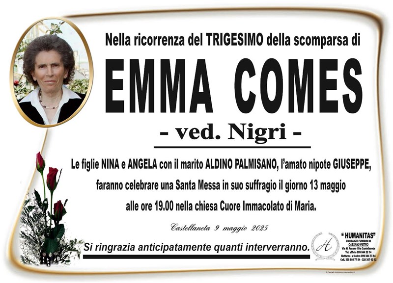 Trigesimo di Emma Comes