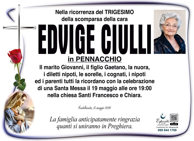 Trigesimo di Edvige Ciulli
