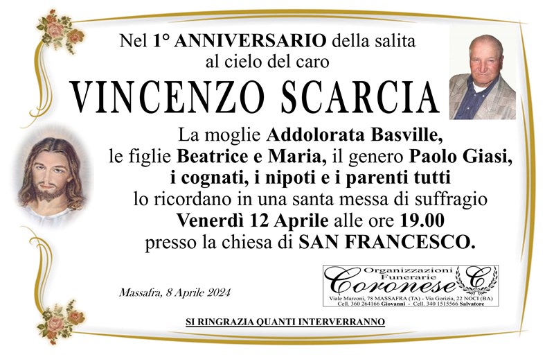 Anniversario di Vincenzo Scarcia