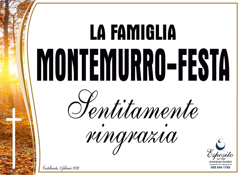 Ringraziamento di Rosario Montemurro