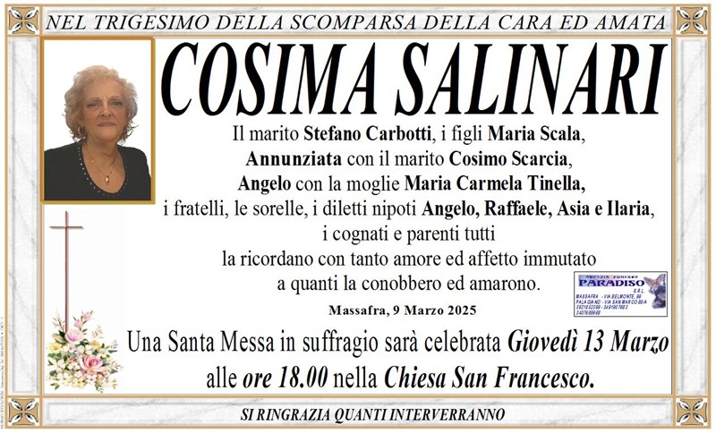 Trigesimo di Cosima Salinari