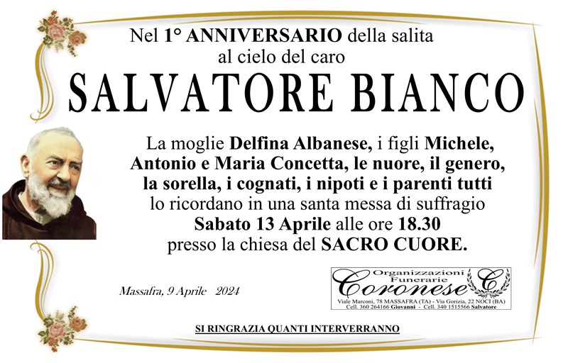 Anniversario di Salvatore Bianco