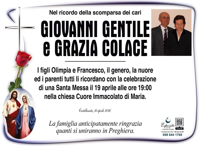 Messa di suffragio di Grazia Colace