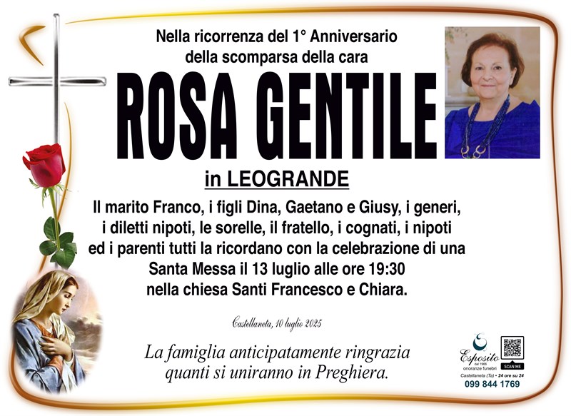 Anniversario di Rosa Gentile