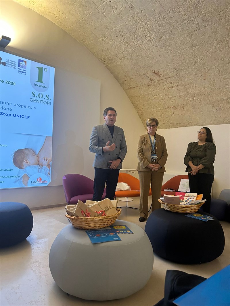 La biblioteca di Laterza diventa area Baby Pit Stop Unicef