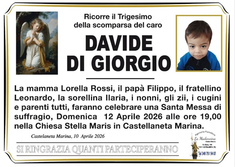 Trigesimo di Davide Di Giorgio