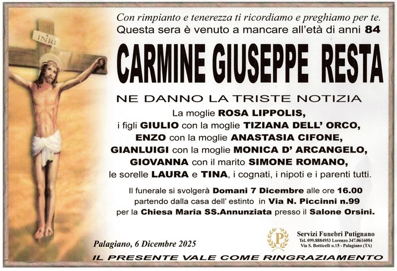 CARMINE  GIUSEPPE  RESTA