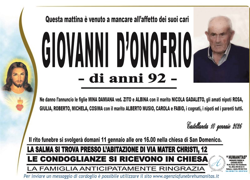 Trigesimo di Giovanni D'Onofrio