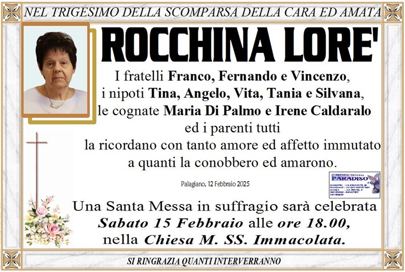 Trigesimo di Rocchina Lorè