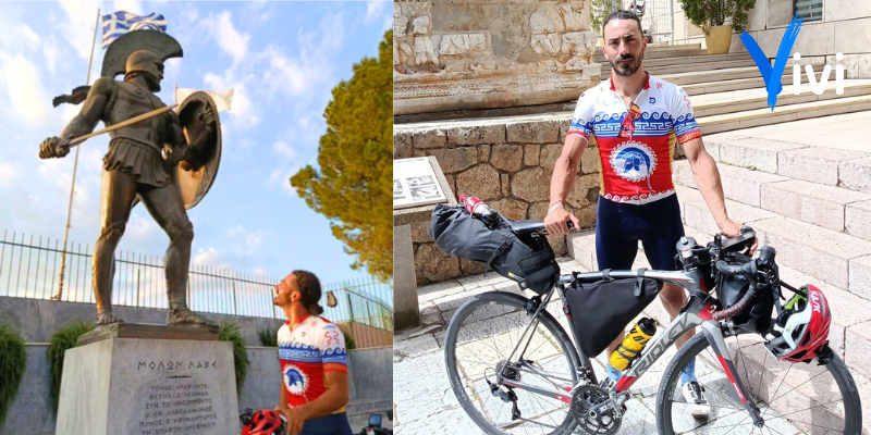 Pedalando fino a Sparta: l’abbraccio della Grecia ad Adriano Tegas