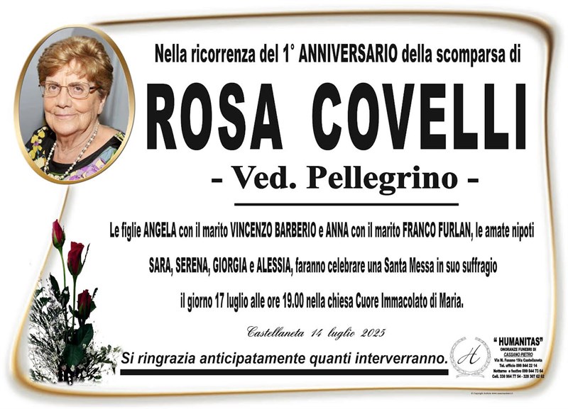 Anniversario di Rosa  Covelli