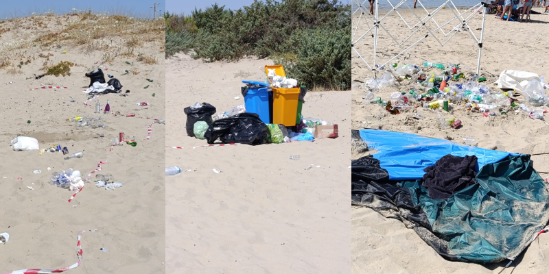Chiatona, la spiaggia invasa dai rifiuti dopo la notte di San Lorenzo