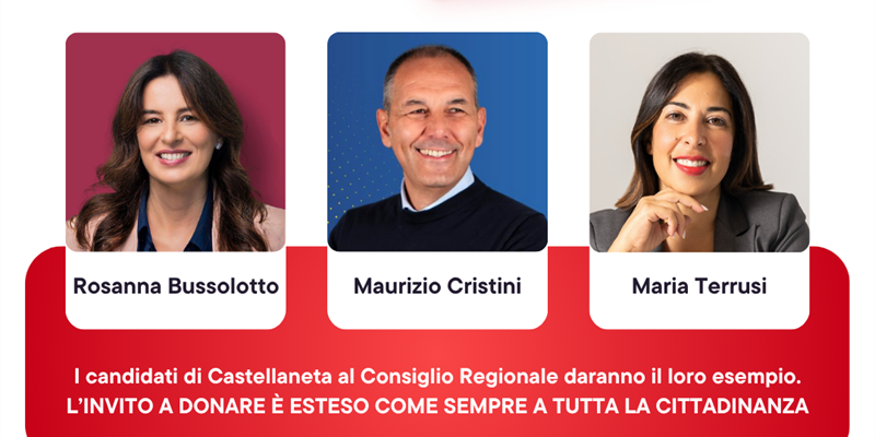 Tutti a donare: domenica con Fratres anche i tre candidati castellanetani in Regione