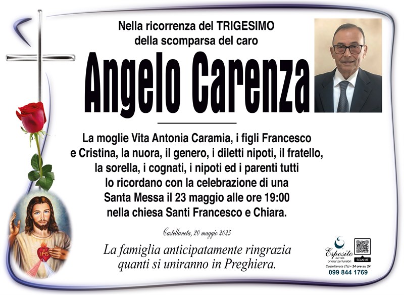 Trigesimo di Angelo Carenza