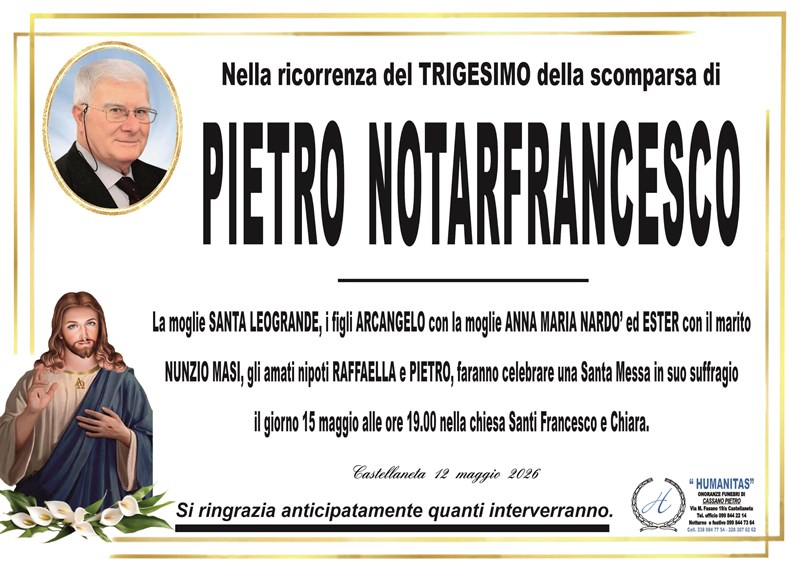 Trigesimo di Pietro Notarfrancesco