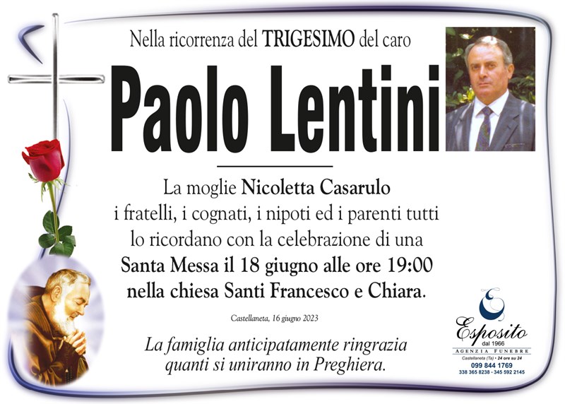 Trigesimo di Paolo Lentini