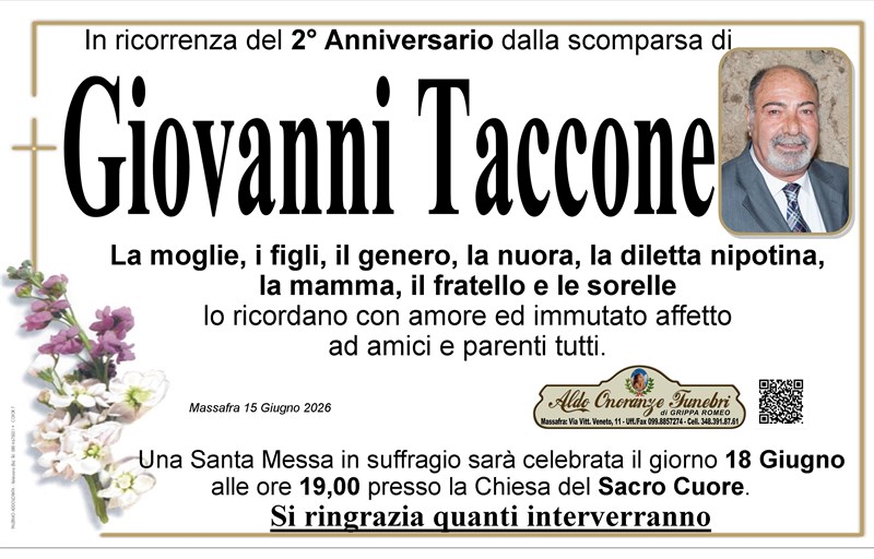 Anniversario di Giovanni Taccone