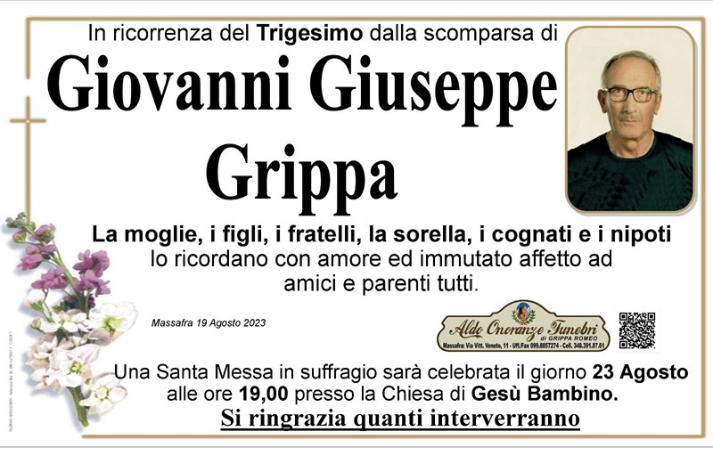 Trigesimo di Giovanni Giuseppe Grippa