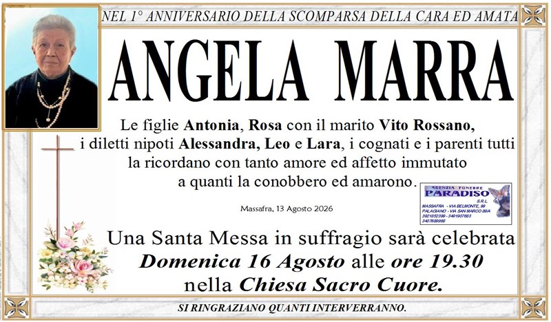 Anniversario di ANGELA MARRA