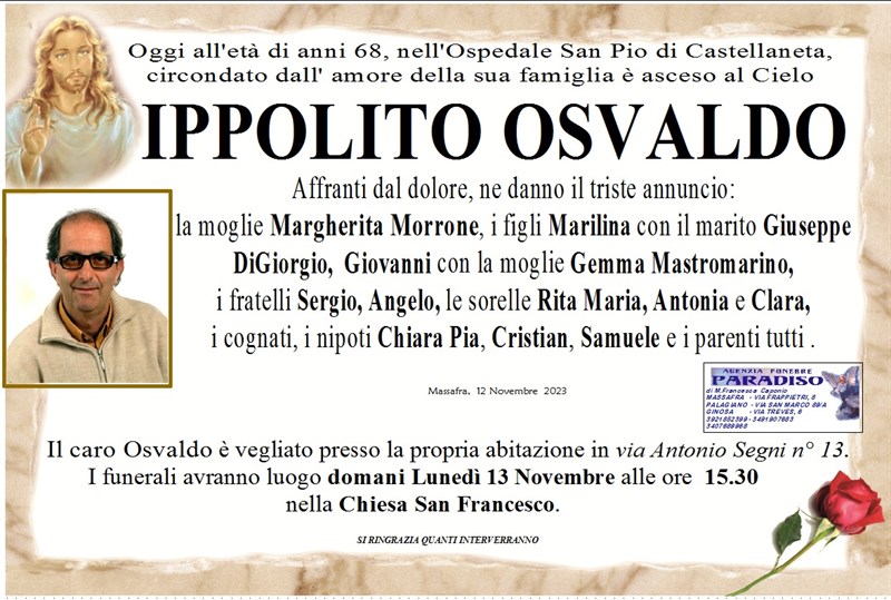 Trigesimo di Osvaldo Ippolito