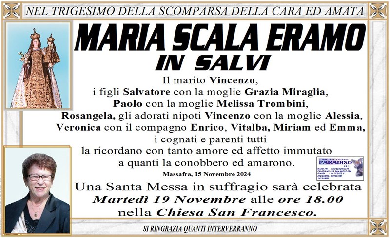 Trigesimo di Maria Scala Eramo