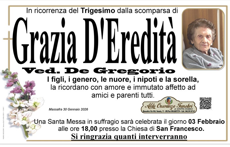 Trigesimo di Grazia D'Eredità