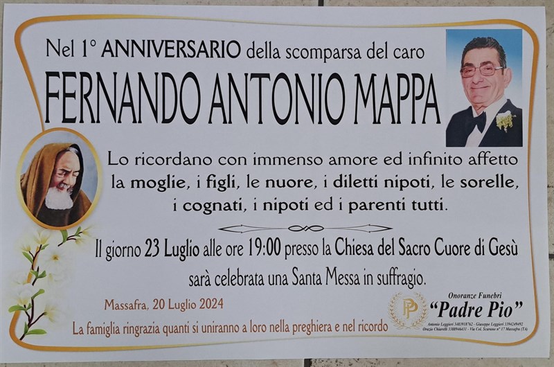 Anniversario di Fernando Antonio Mappa