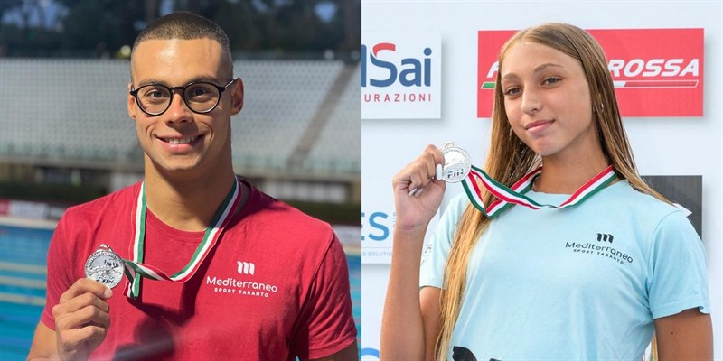 La Mediterraneo Sport Taranto conquista due argenti ai nazionali di nuoto