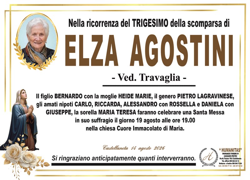 Trigesimo di Elza Agostini