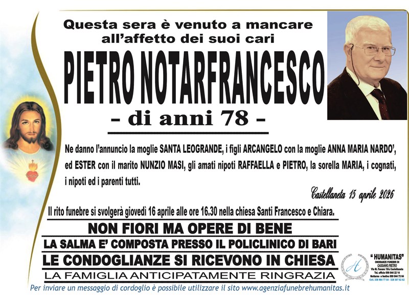 Trigesimo di Pietro Notarfrancesco