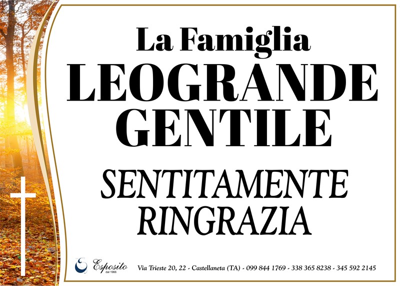 Ringraziamento di Rosa Gentile