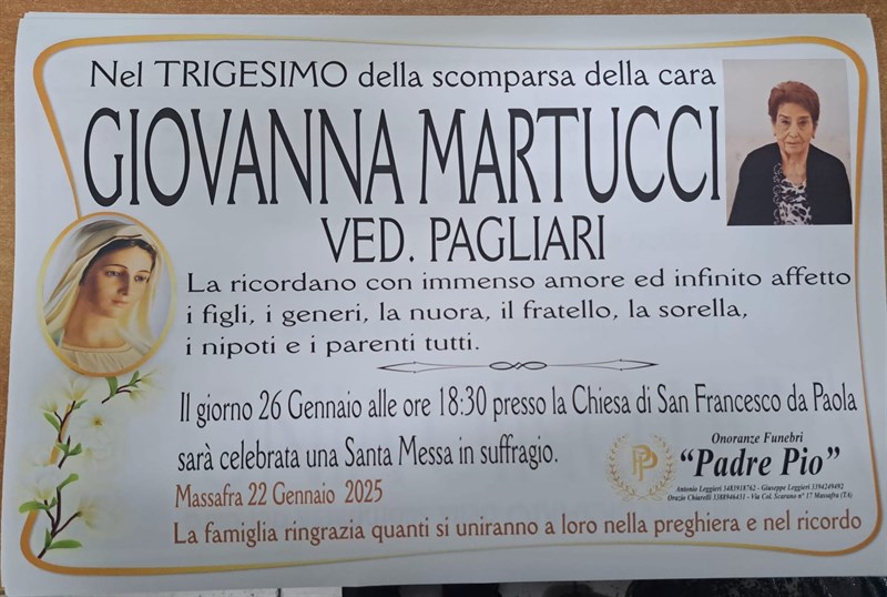 Trigesimo di Giovanna Martucci