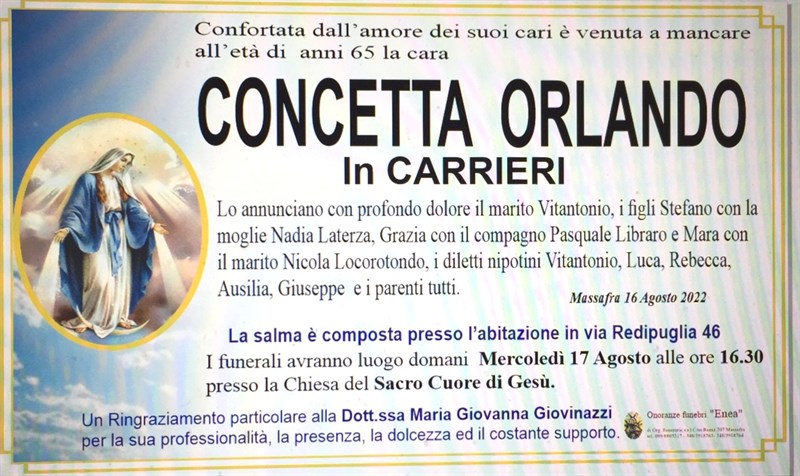 Anniversario di Concetta Orlando