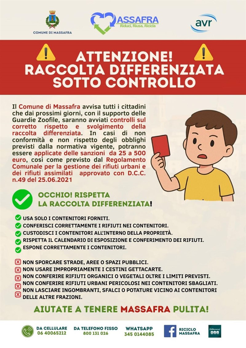 Raccolta differenziata, partono i controlli e scattano le sanzioni