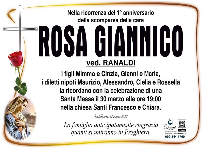 Anniversario di Rosa Giannico