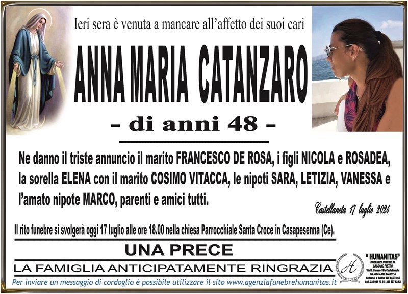 Trigesimo di Anna Maria  Catanzaro