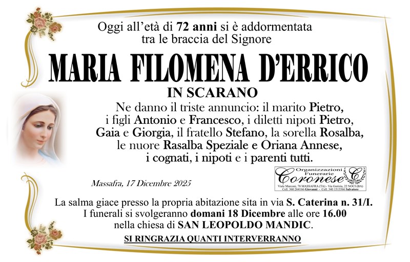 MARIA FILOMENA D'ERRICO
