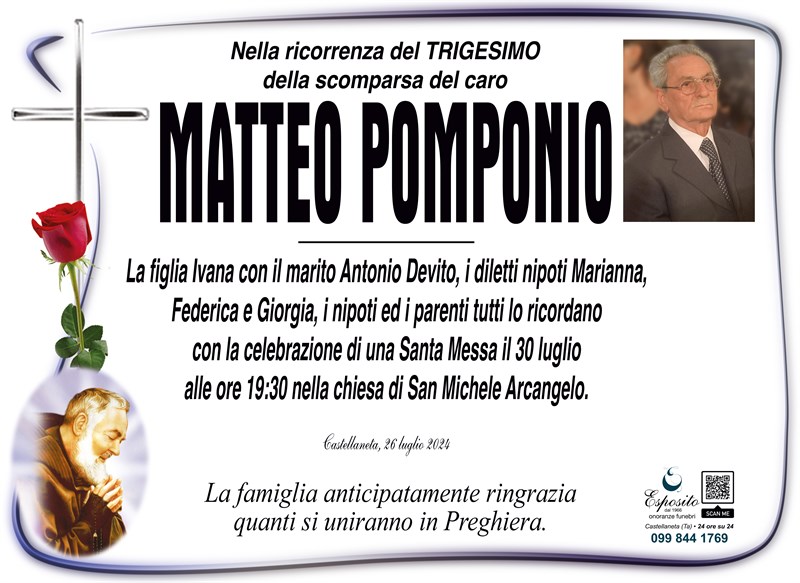 Trigesimo di Matteo Pomponio