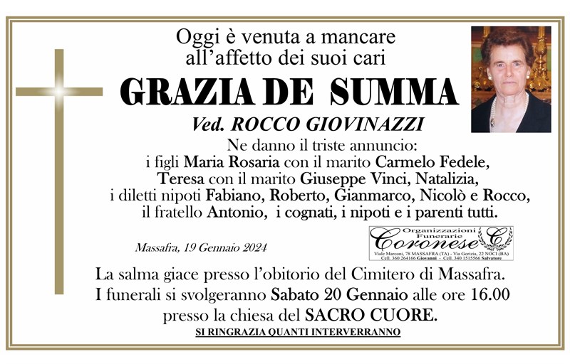 Trigesimo di Grazia De Summa