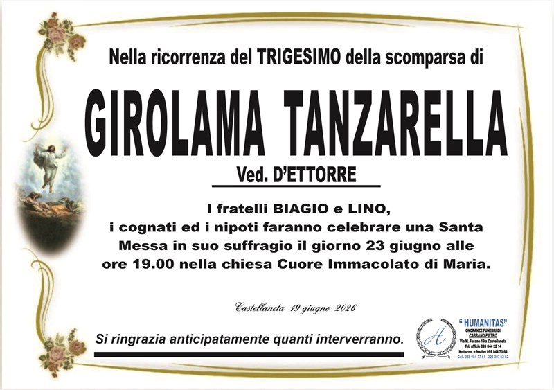 Trigesimo di Girolama Tanzarella