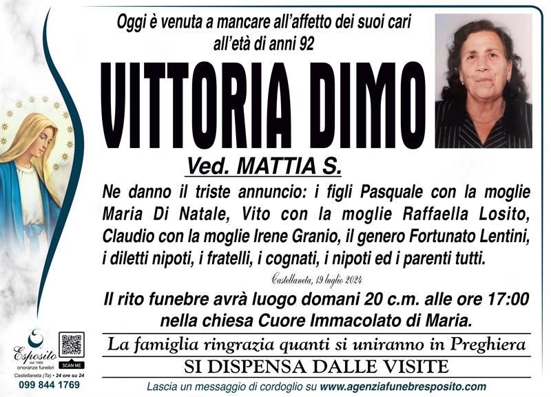 Trigesimo di Vittoria Dimo