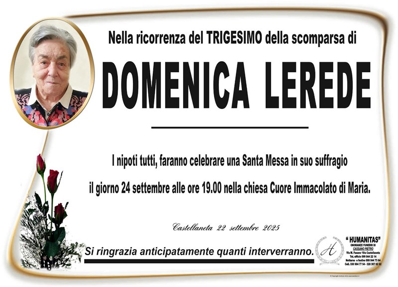 Trigesimo di Domenica Lerede