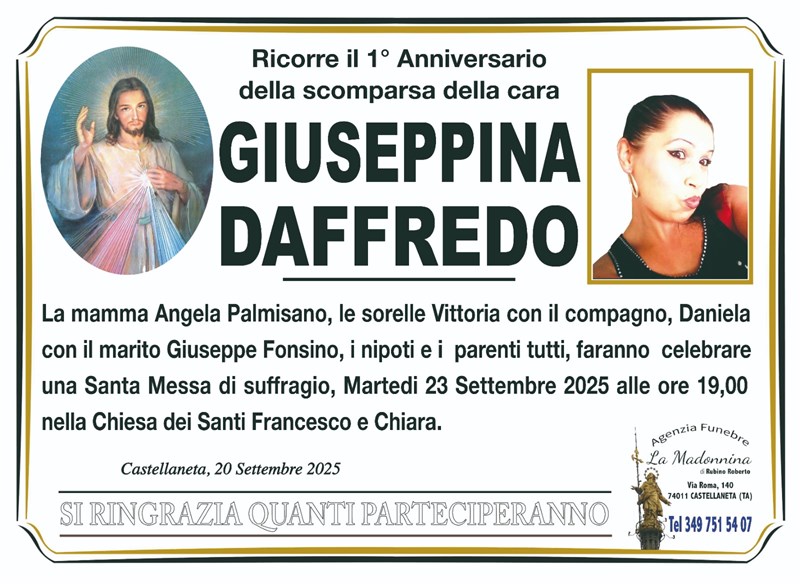 Anniversario di Giuseppina Daffredo
