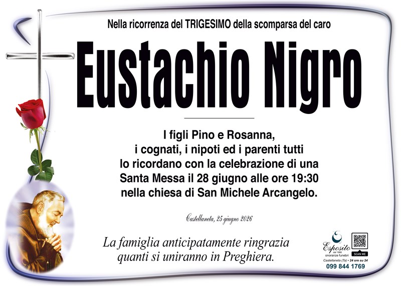 Trigesimo di Eustachio Nigro